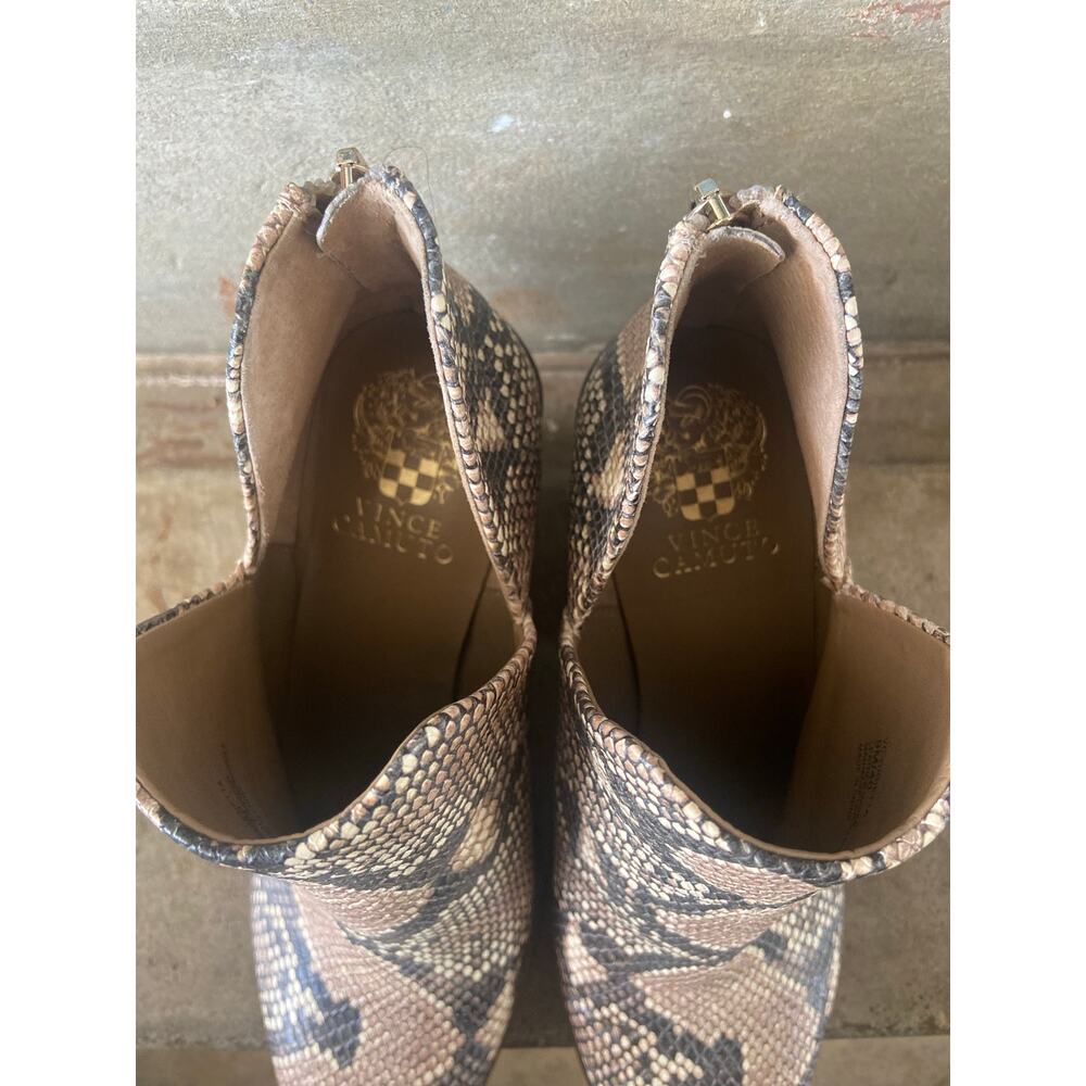 Vince Camuto snake print chunky block heel western inspired ankle boot - Picture 7 of 8